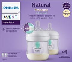 Philips Avent Láhev Natural Response s ventilem AirFree 125 ml, 0m+, 2 ks