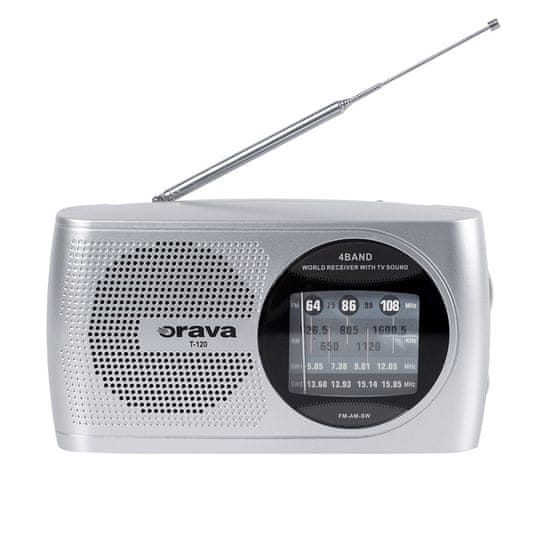 Orava Přenosný rádio přijímač s rozsahem FM/AM/SW T-120 S