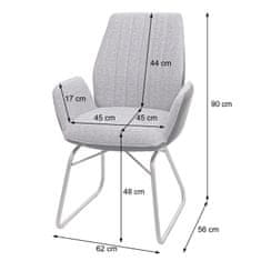 MCW Jídelní židle G73, kuchyňská/houpací židle, houpací funkce tkanina imitace kůže broušená nerezová ocel ~ hnědý semišový vzhled