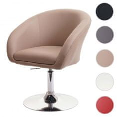 MCW Jídelní židle F19, kuchyňská židle otočná židle lounge chair, otočná výškově nastavitelná ~ imitace kůže taupe