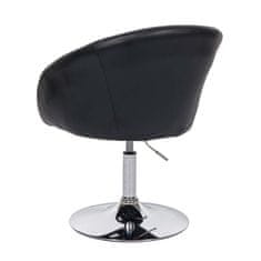 MCW Sada 6 jídelních židlí F19, kuchyňská židle otočná židle lounge chair, otočná výškově nastavitelná ~ imitace kůže černá