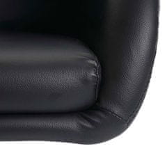 MCW Sada 6 jídelních židlí F19, kuchyňská židle otočná židle lounge chair, otočná výškově nastavitelná ~ imitace kůže černá