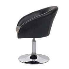 MCW Sada 6 jídelních židlí F19, kuchyňská židle otočná židle lounge chair, otočná výškově nastavitelná ~ imitace kůže černá