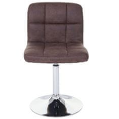 MCW Sada 2 jídelních židlí Kavala, otočná židle, imitace semiše chrom ~ vintage tmavě hnědá