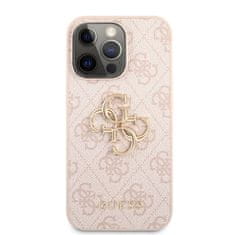 Guess  PU 4G Metal Logo Zadní Kryt pro iPhone 13 Pro Pink