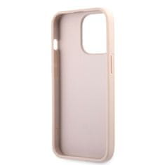 Guess  PU 4G Metal Logo Zadní Kryt pro iPhone 13 Pro Pink