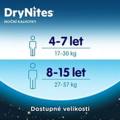 Huggies HUGGIES DryNites Kalhotky plenkové jednorázové pro kluka 4-7 let (17-30 kg) 10 ks