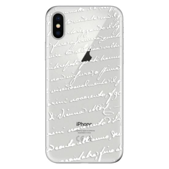 iSaprio Silikonové pouzdro - Handwriting 01 - white pro Apple iPhone X