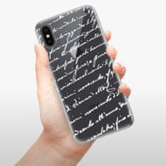iSaprio Silikonové pouzdro - Handwriting 01 - white pro Apple iPhone X