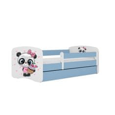 Kocot kids Dětská postel Babydreams panda modrá, varianta 80x160, bez šuplíků, s matrací