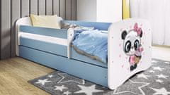 Kocot kids Dětská postel Babydreams panda modrá, varianta 80x160, bez šuplíků, s matrací