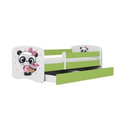 Kocot kids Dětská postel Babydreams panda zelená, varianta 80x160, bez šuplíků, bez matrace