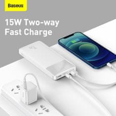 BASEUS Bipow powerbanka s digitálním displejem 20000mAh 15W PPBD050102, bílá