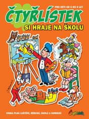 Němeček Jaroslav: Čtyřlístek si hraje na školu - Kniha plná luštění, rébusů, úkolů a komiksů