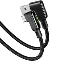 Mcdodo Mcdodo Lepicí úhlový kabel, rychlé nabíjení 90° LED micro USB 1,8 m černý | CA-7530