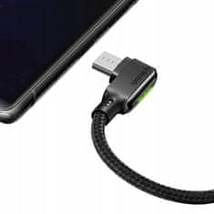 Mcdodo Mcdodo Lepicí úhlový kabel, rychlé nabíjení 90° LED micro USB 1,8 m černý | CA-7530