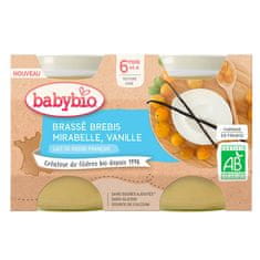 Babybio Brassé z ovčího mléka mirabelky vanilka 2x 130 g