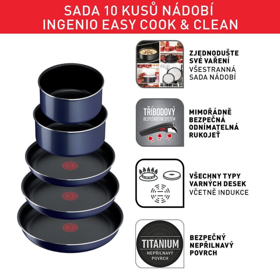 Tefal sada nádobí 10ks Ingenio Easy Cook & Clean L1579102