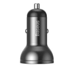 BASEUS CCBX-0G Nabíječka do Auta s Displejem 24W 2x USB Grey