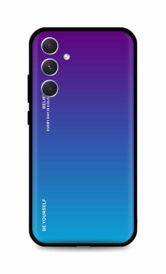 TopQ Kryt LUXURY Samsung A14 pevný duhový purpurový 115009