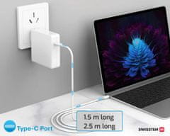 SWISSTEN Datový Kabel Swissten Tpe Usb-C/Usb-C Power Delivery 5A (100W) 1,5 M Bílý 8595217471177