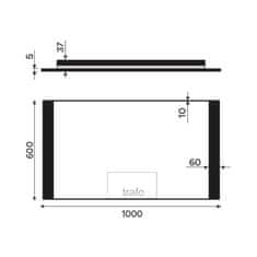 NIMCO ZPC 41004-90 Černé LED zrcadlo 1000x600 - Nimco