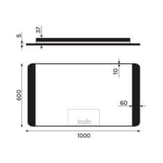 NIMCO ZPC 42004-90 Černé LED zrcadlo 1000x600 - Nimco