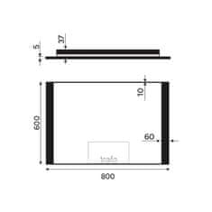 NIMCO ZPC 41003-90 Černé LED zrcadlo 800x600 - Nimco