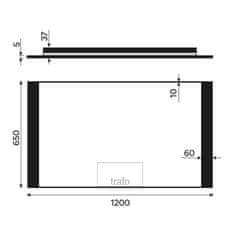 NIMCO ZPC 41006-90 Černé LED zrcadlo 1200x650 - Nimco