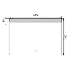 NIMCO ZP 23004V LED zrcadlo 1000x700 s dotykovým senzorem - Nimco