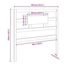 Vidaxl Čelo postele 105,5 x 4 x 100 cm masivní borovice