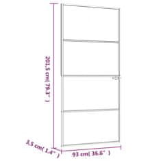 Vidaxl Interiérové dveře černé 93x201,5 cm tvrzené sklo a hliník úzké