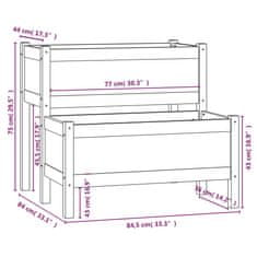 Vidaxl Truhlík bílý 84,5 x 84 x 75 cm masivní borové dřevo