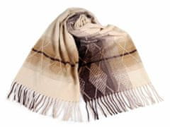 Kraftika 1ks krémová šátek / šála typu pashmina s třásněmi 65x180