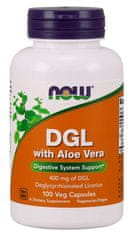NOW Foods DGL + Aloe Vera, 400 mg, 100 rostlinných kapslí