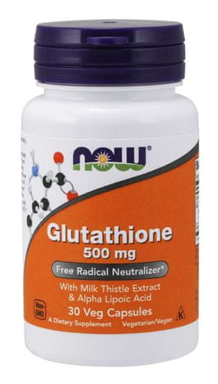 NOW Foods Glutathione, redukovaný, 500 mg, 30 rostlinných kapslí