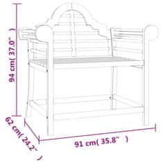 Vidaxl Zahradní židle 2 ks 91 x 62 x 94 cm masivní teakové dřevo