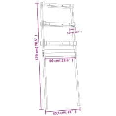 Vidaxl Toaletní regál 63,5 x 32 x 179 cm masivní borové dřevo