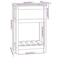 Vidaxl Truhlík s policí šedý 54 x 34,5 x 81 cm masivní borové dřevo