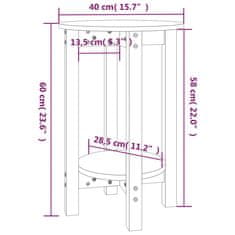 Vidaxl Konferenční stolek bílý Ø 40 x 60 cm masivní borové dřevo