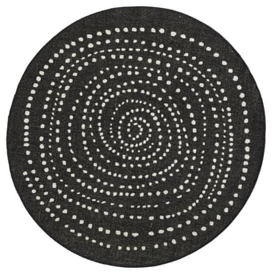 NORTHRUGS Kusový koberec Twin-Wendeteppiche 103109 schwarz creme kruh – na ven i na doma