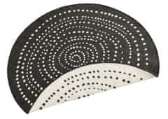 NORTHRUGS Kusový koberec Twin-Wendeteppiche 103109 schwarz creme kruh – na ven i na doma 140x140 (průměr) kruh