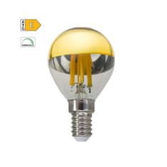 Diolamp  LED Filament zrcadlová žárovka 5W/230V/E14/2700K/620Lm/180°/DIM, zlatý vrchlík