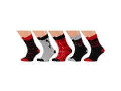 sarcia.eu BATMAN Černočervené pánské dlouhé ponožky - 5 párů, OEKO-TEX 40-42 EU