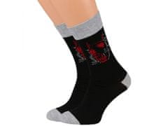 sarcia.eu BATMAN Černočervené pánské dlouhé ponožky - 5 párů, OEKO-TEX 40-42 EU