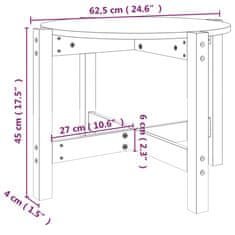 Vidaxl Konferenční stolek bílý Ø 62,5 x 45 cm masivní borové dřevo