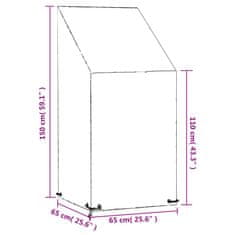 Vidaxl Plachta na zahradní židle s 8 očky 65x65x110/150 cm polyethylen