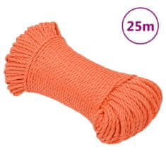 Vidaxl Pracovní lano oranžové 3 mm 25 m polypropylen