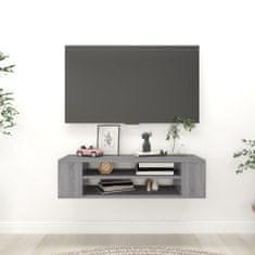 Vidaxl Závěsná TV skříňka šedá sonoma 100x30x26,5 cm kompozitní dřevo