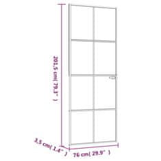 Vidaxl Interiérové dveře černé 76x201,5 cm tvrzené sklo a hliník úzké